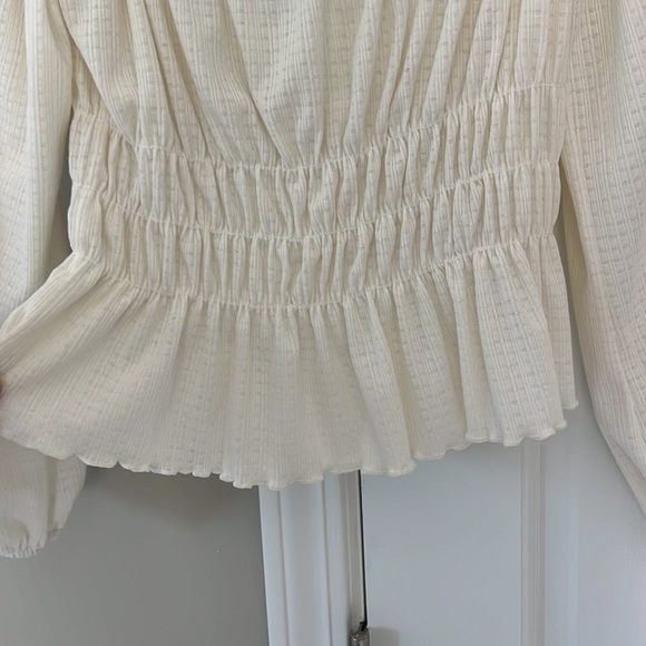 The Impeccable Pig Peasant Blouse Quarter Sleeve Cropped - Picture 4 of 4